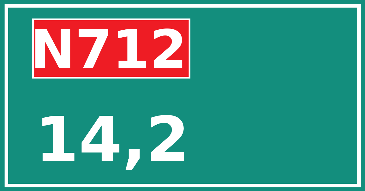Hectometerbord N712 14,2