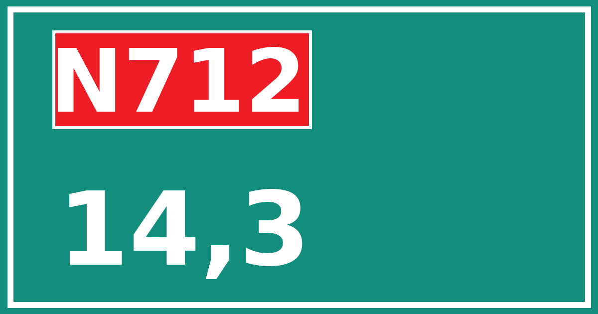 Hectometerbord N712 14,3