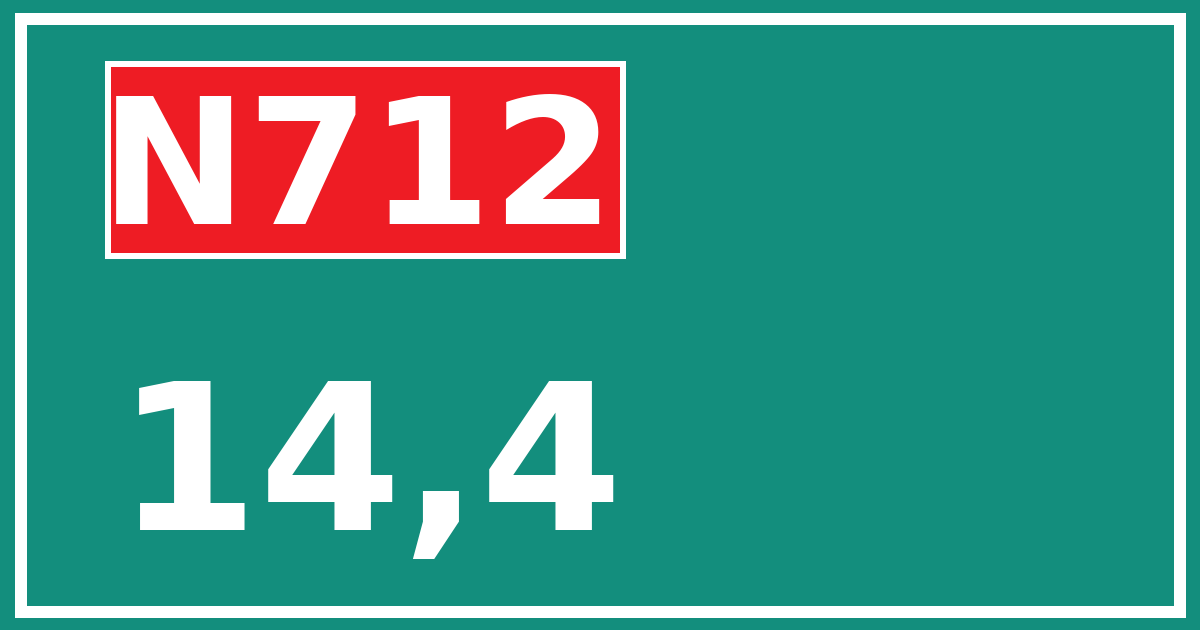 Hectometerbord N712 14,4