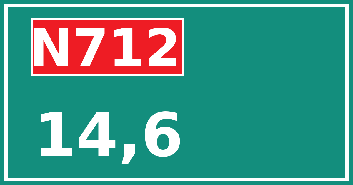 Hectometerbord N712 14,6