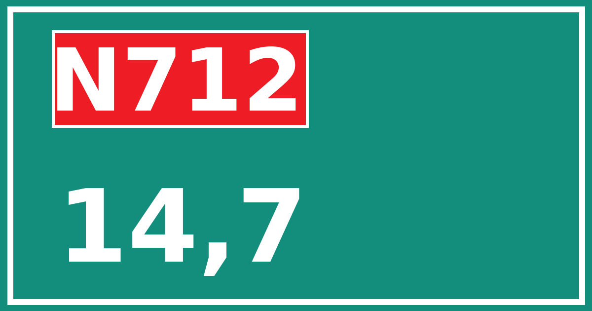Hectometerbord N712 14,7