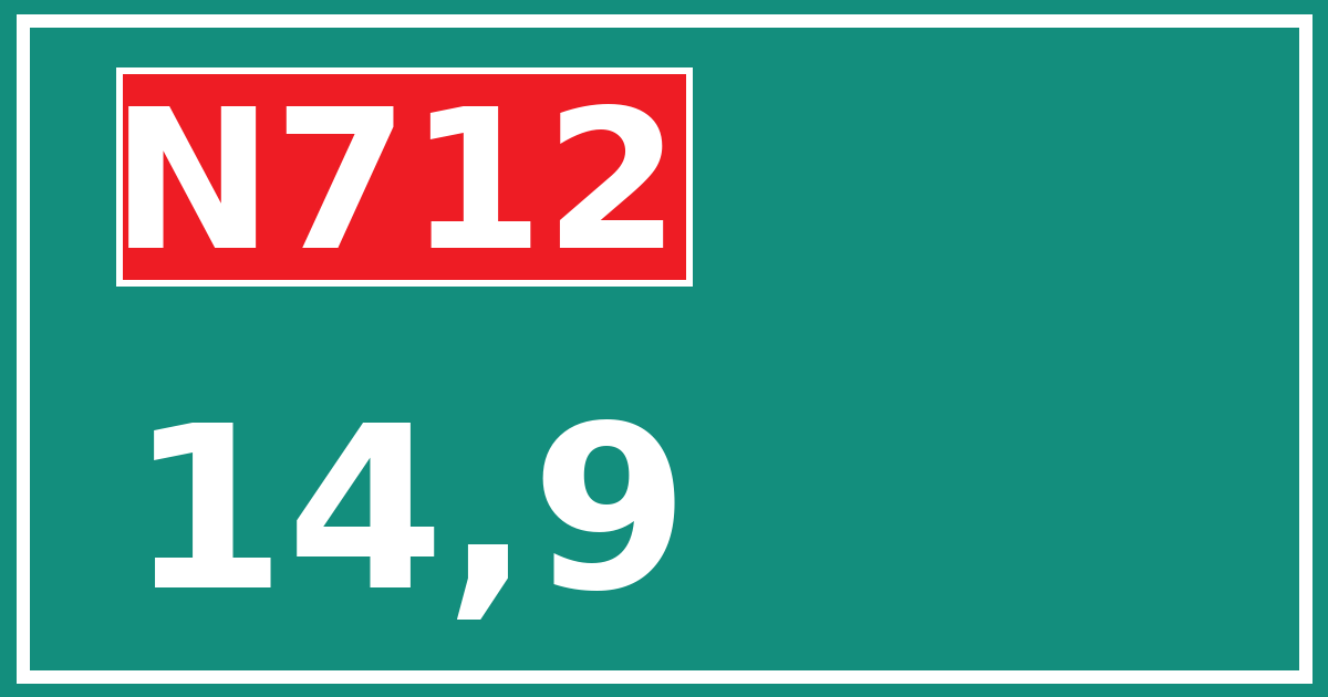 Hectometerbord N712 14,9