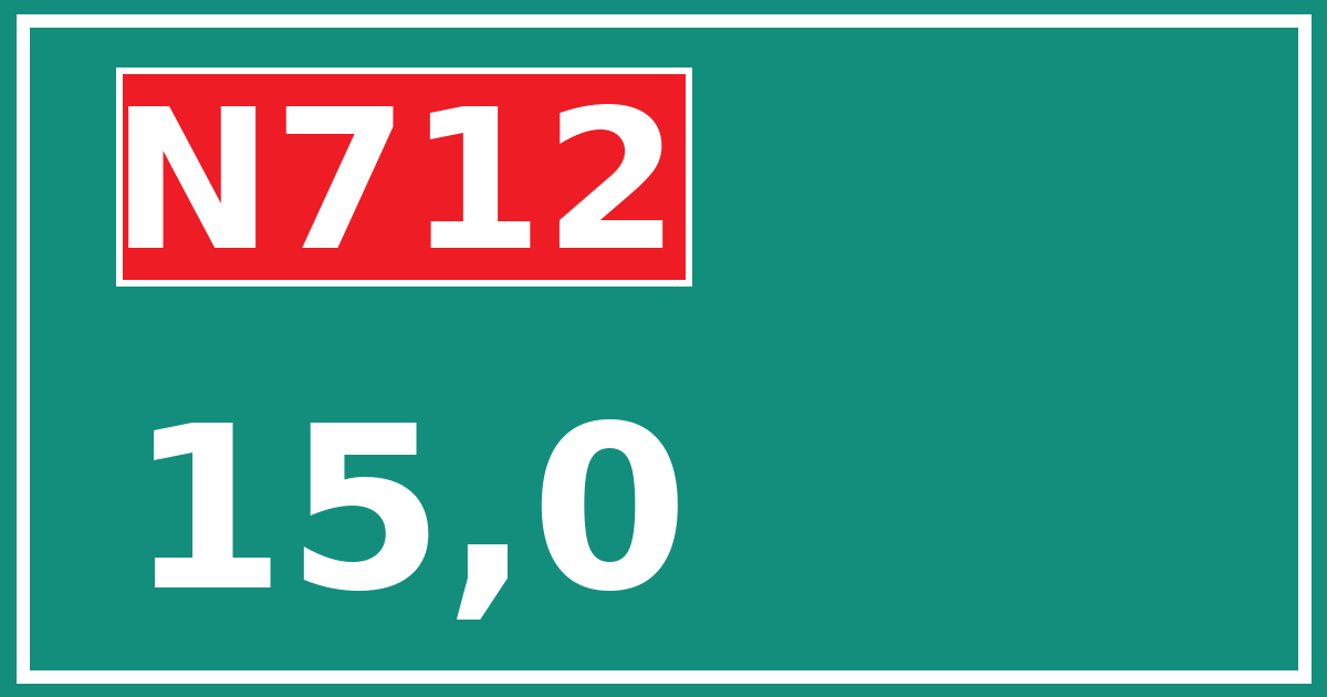 Hectometerbord N712 15,0