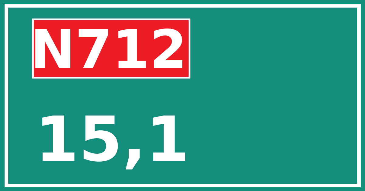 Hectometerbord N712 15,1