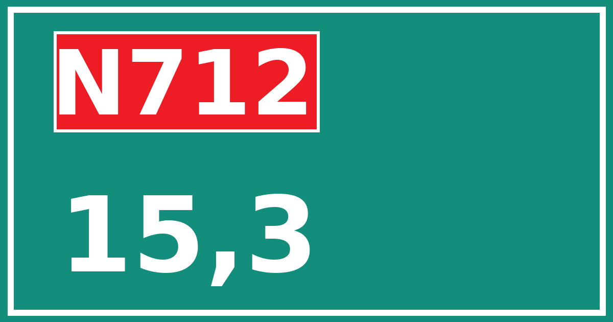 Hectometerbord N712 15,3