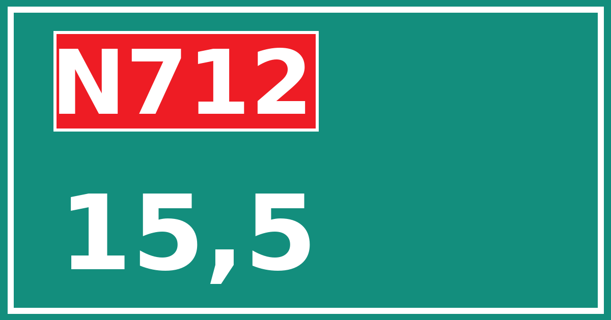 Hectometerbord N712 15,5