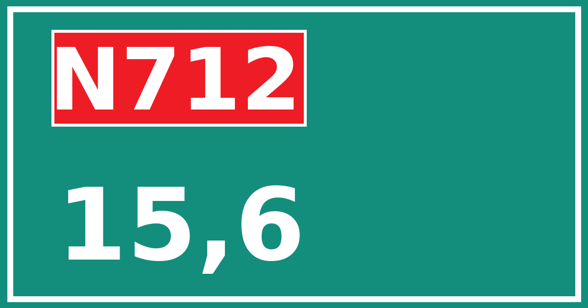 Hectometerbord N712 15,6