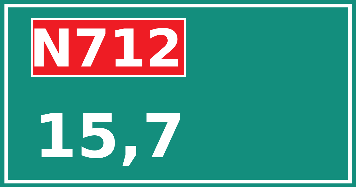 Hectometerbord N712 15,7