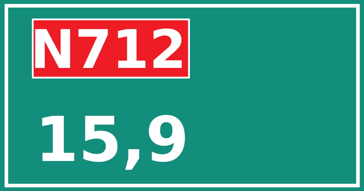 Hectometerbord N712 15,9