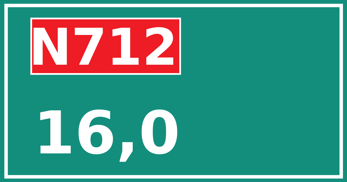 Hectometerbord N712 16,0