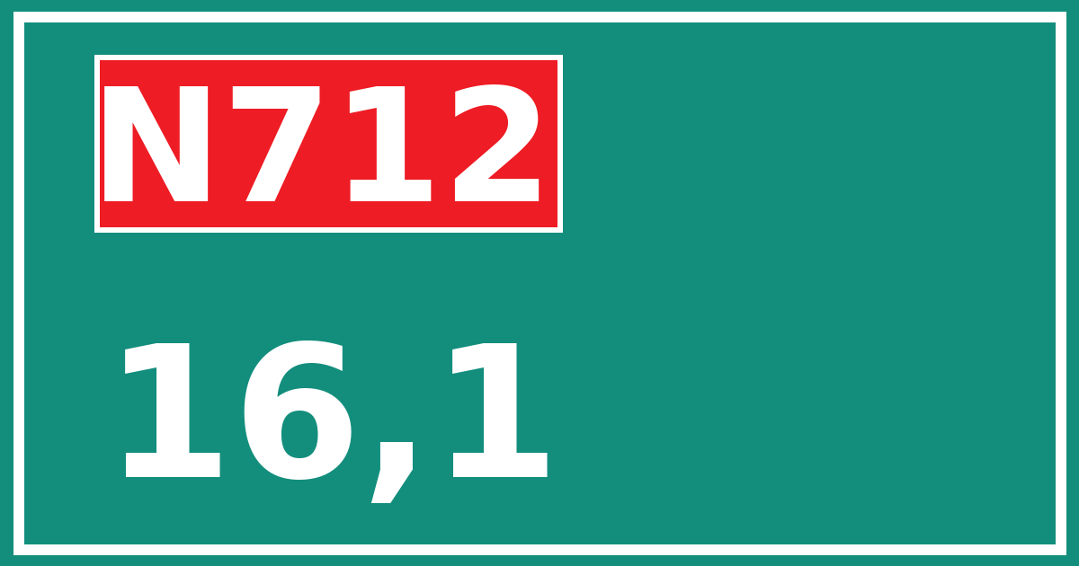 Hectometerbord N712 16,1