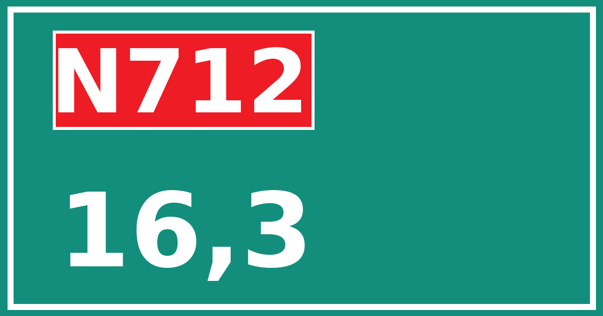 Hectometerbord N712 16,3
