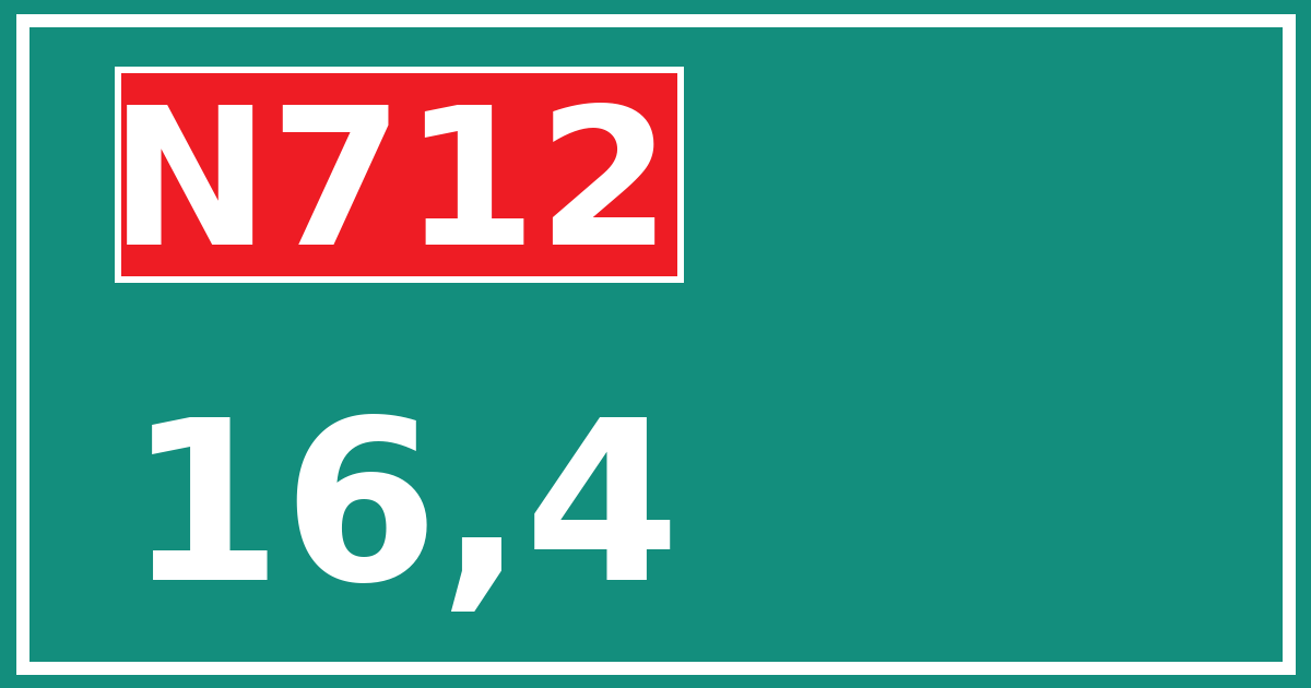 Hectometerbord N712 16,4