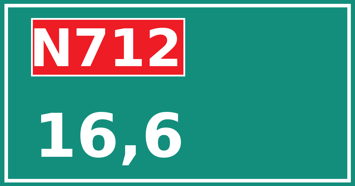 Hectometerbord N712 16,6