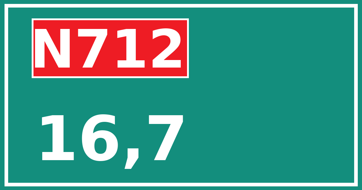 Hectometerbord N712 16,7