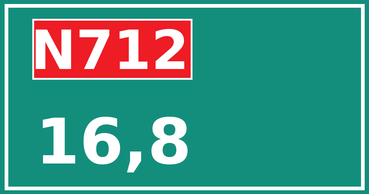 Hectometerbord N712 16,8