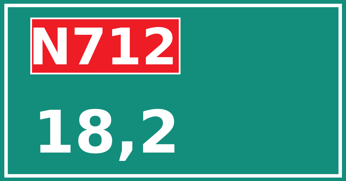 Hectometerbord N712 18,2