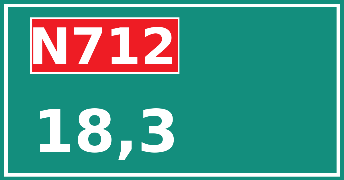 Hectometerbord N712 18,3