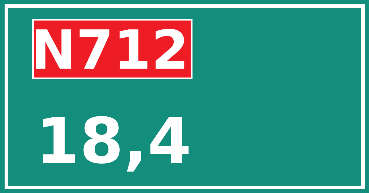 Hectometerbord N712 18,4