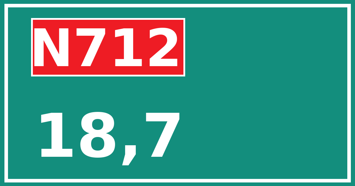 Hectometerbord N712 18,7