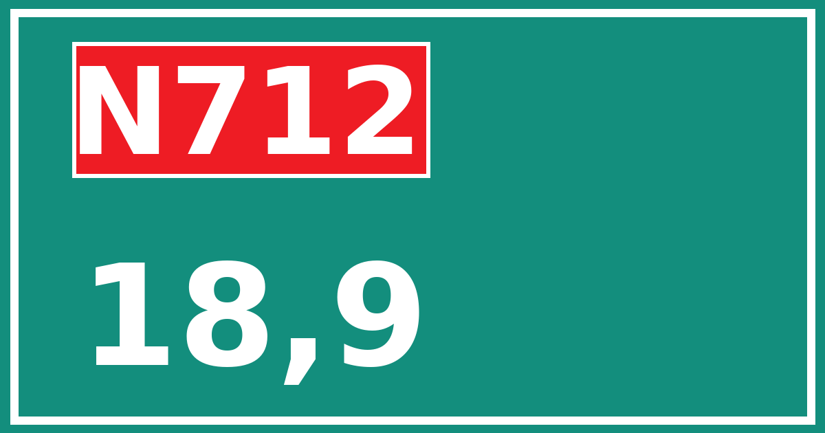 Hectometerbord N712 18,9