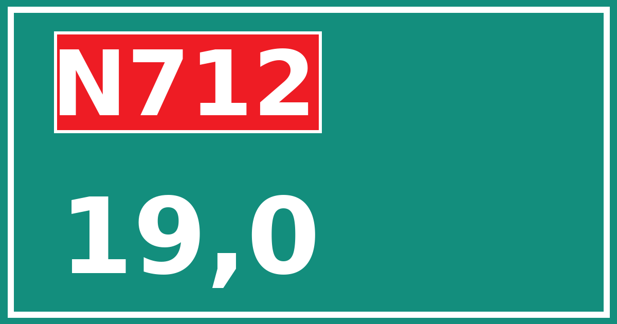 Hectometerbord N712 19,0