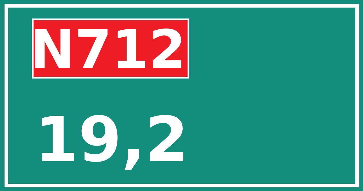 Hectometerbord N712 19,2