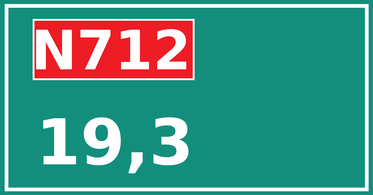 Hectometerbord N712 19,3