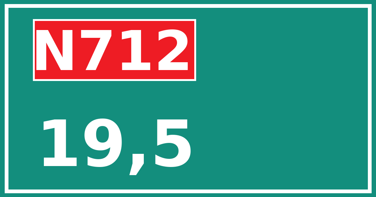 Hectometerbord N712 19,5