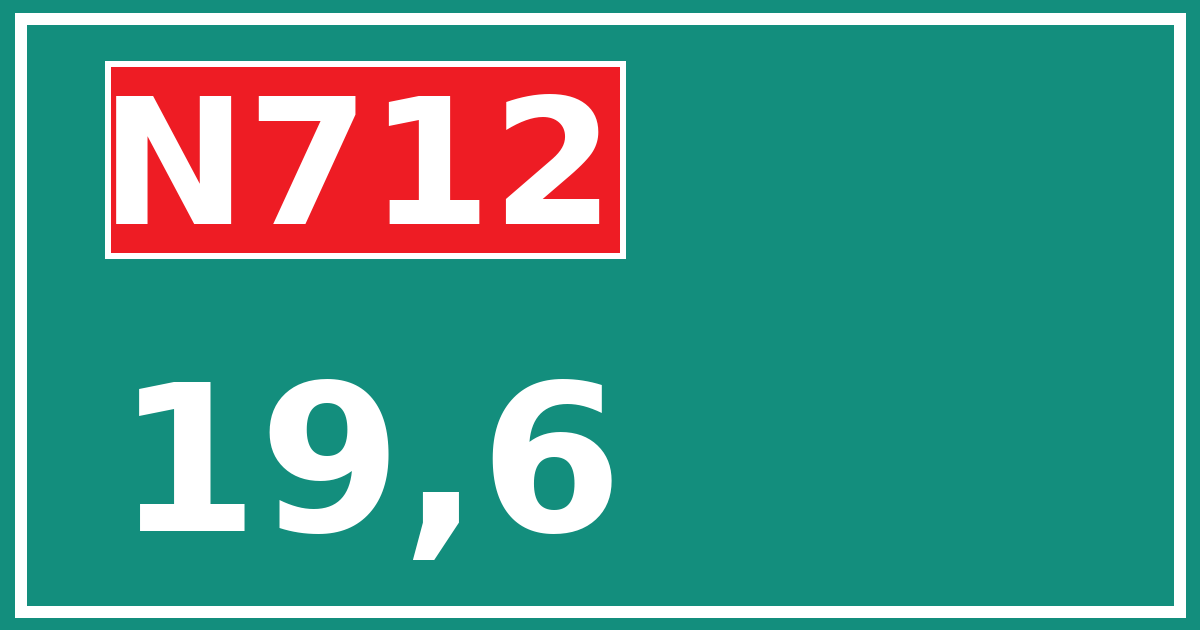 Hectometerbord N712 19,6