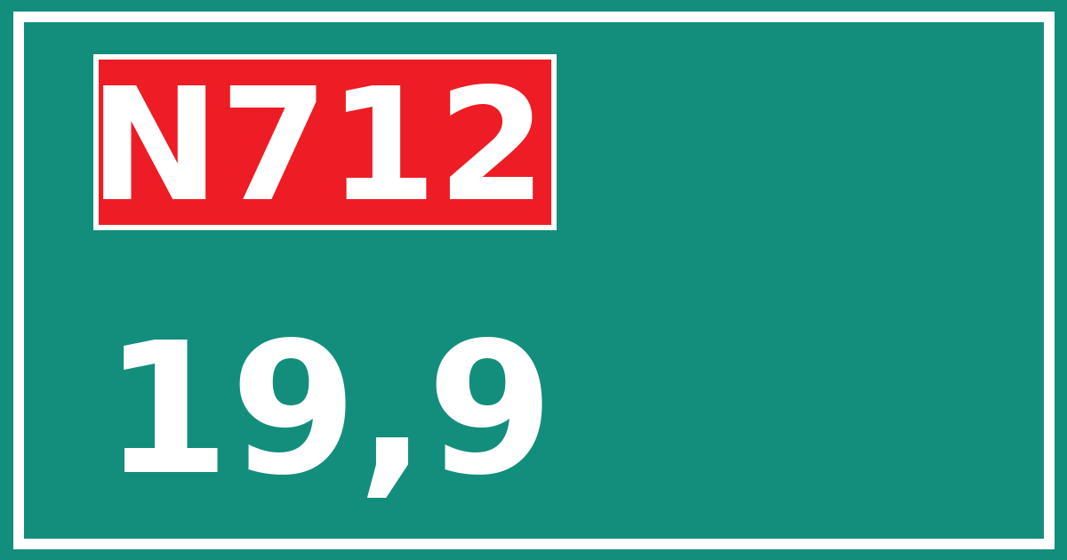 Hectometerbord N712 19,9