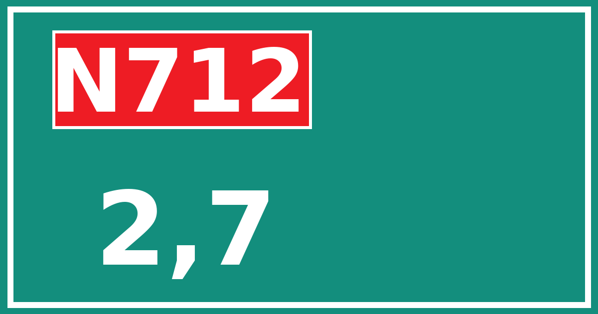 Hectometerbord N712 2,7