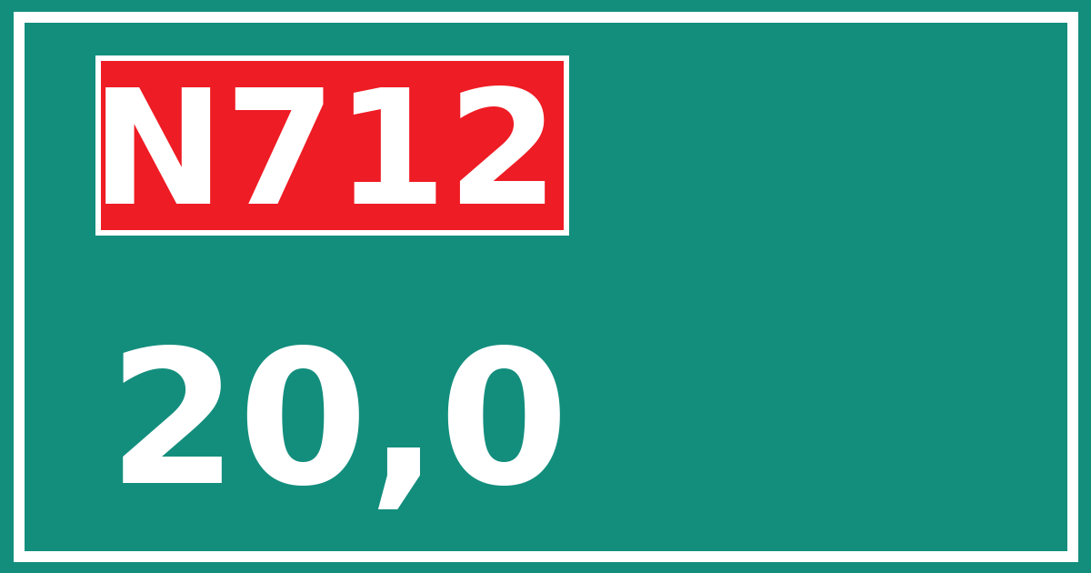 Hectometerbord N712 20,0