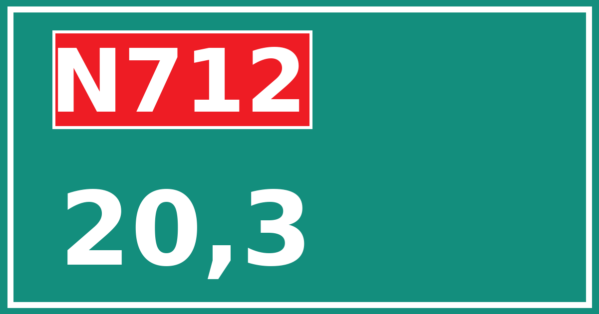Hectometerbord N712 20,3