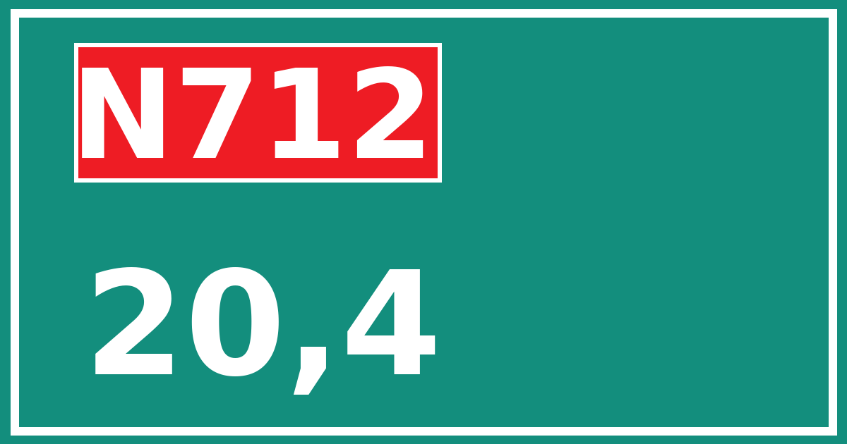 Hectometerbord N712 20,4