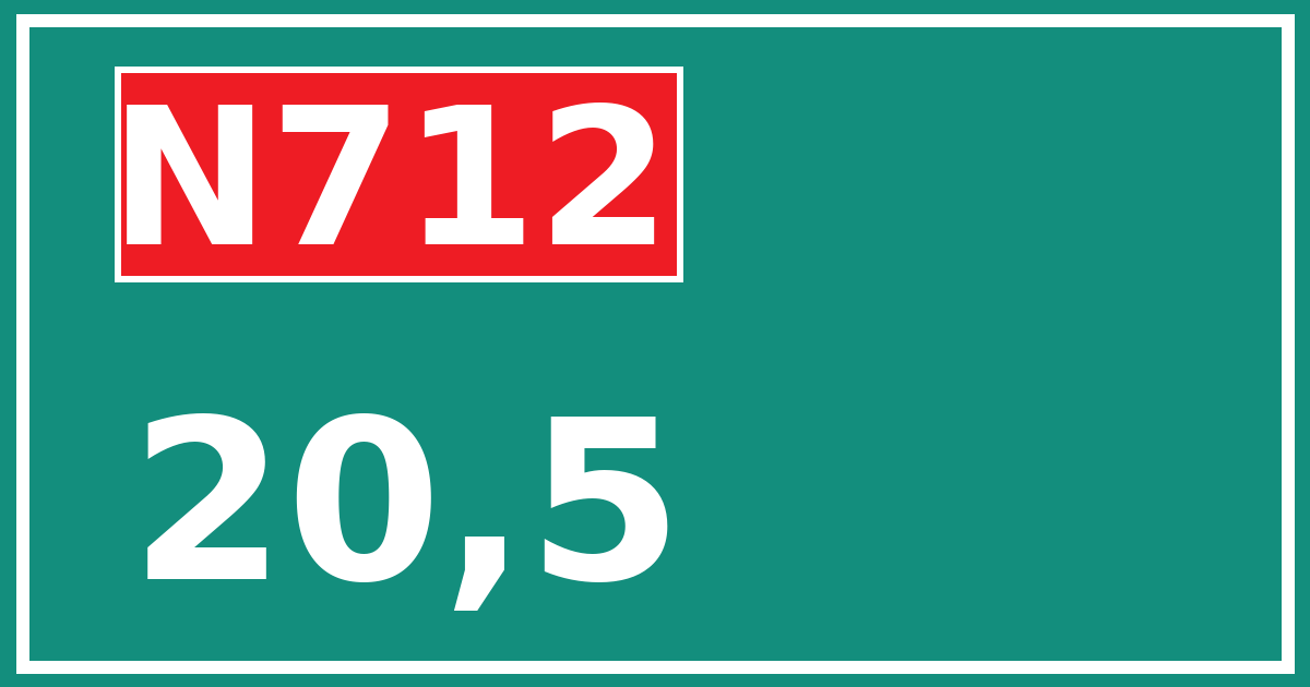 Hectometerbord N712 20,5