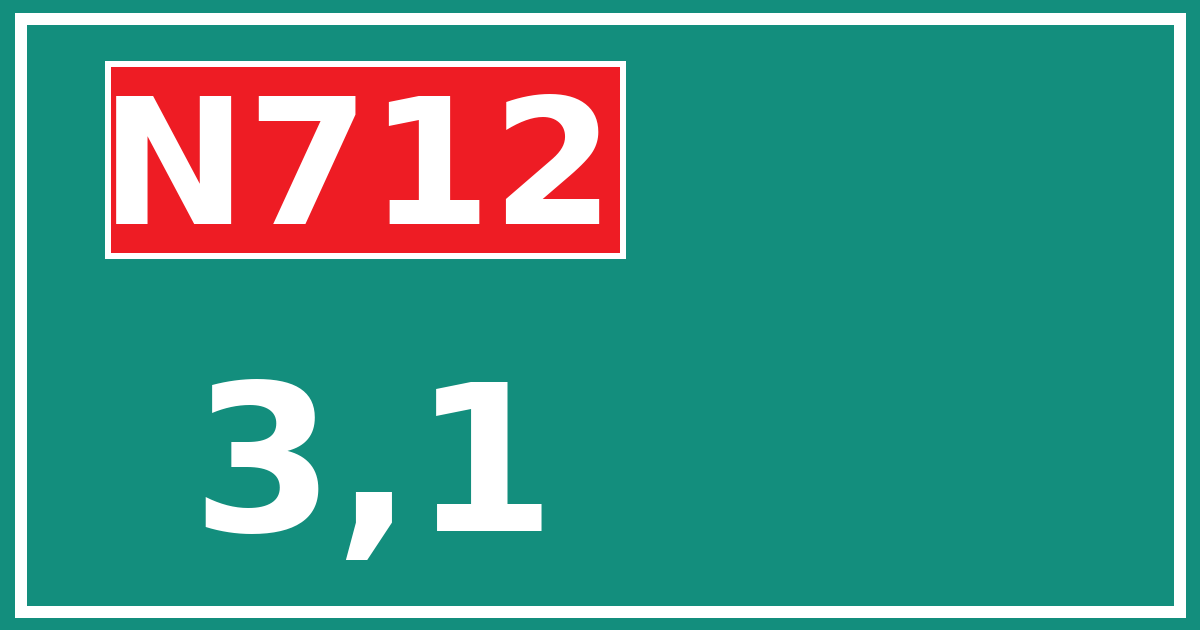 Hectometerbord N712 3,1