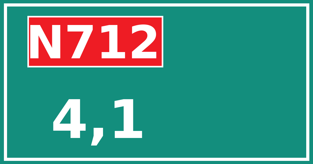 Hectometerbord N712 4,1