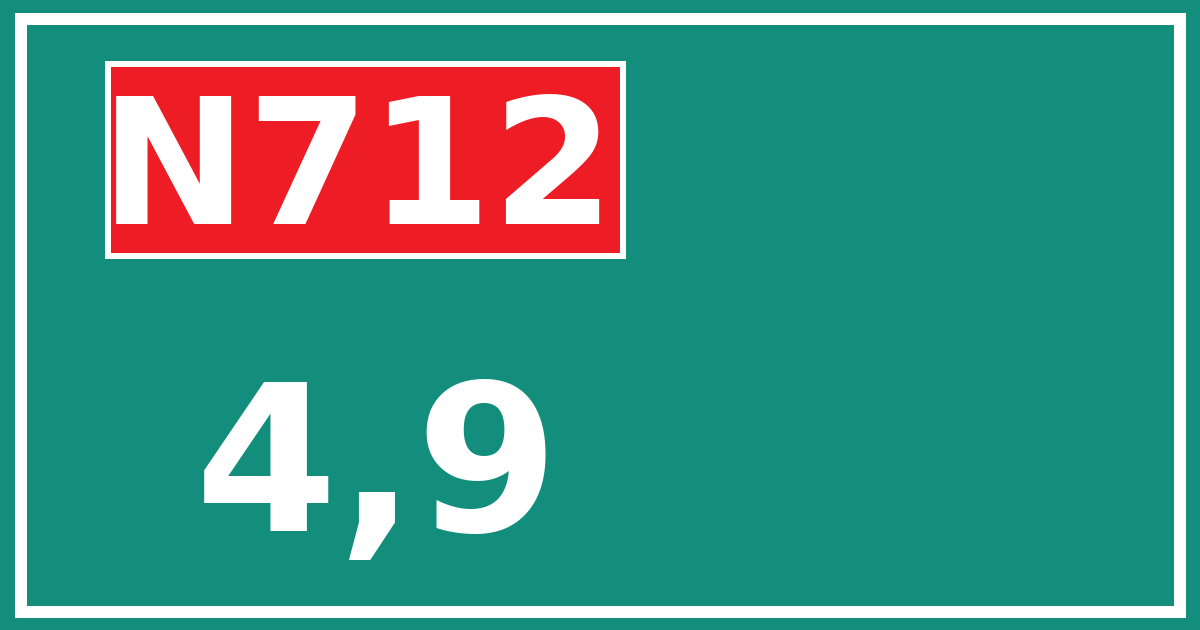Hectometerbord N712 4,9