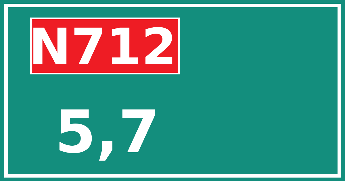 Hectometerbord N712 5,7