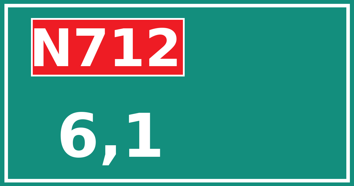 Hectometerbord N712 6,1
