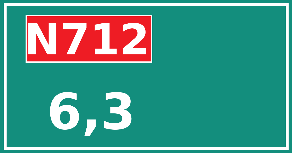 Hectometerbord N712 6,3