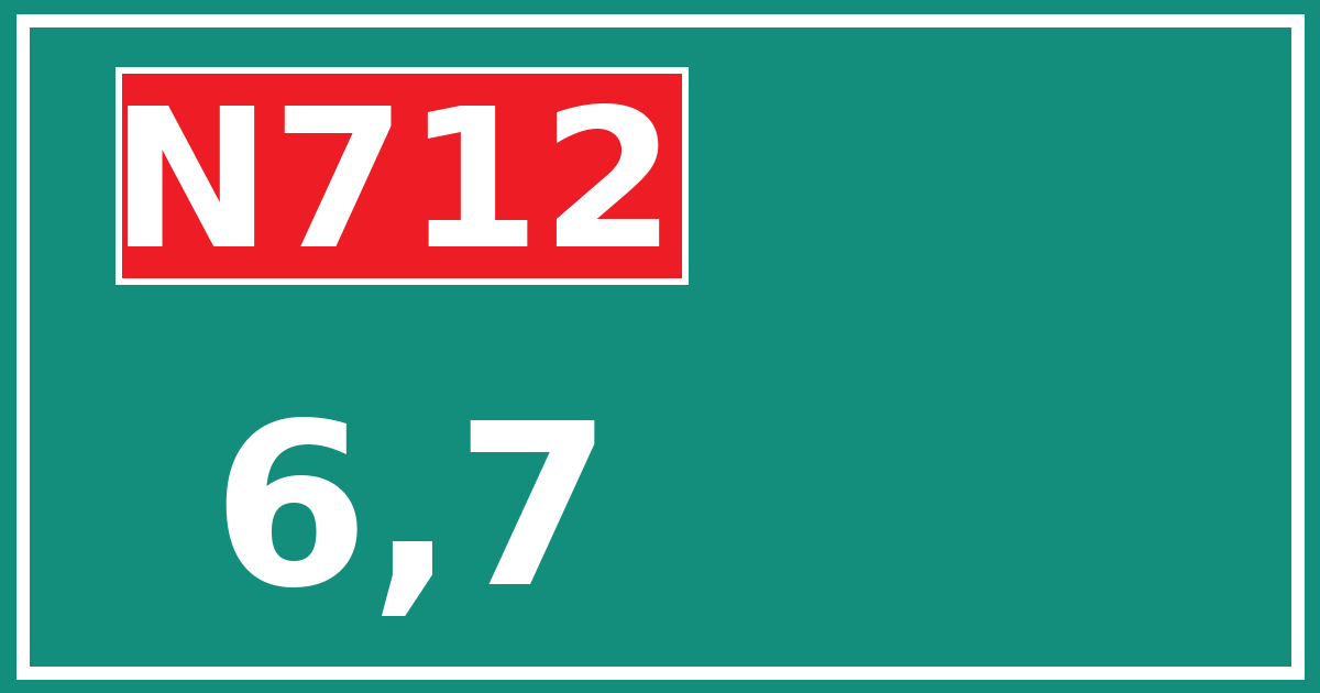 Hectometerbord N712 6,7