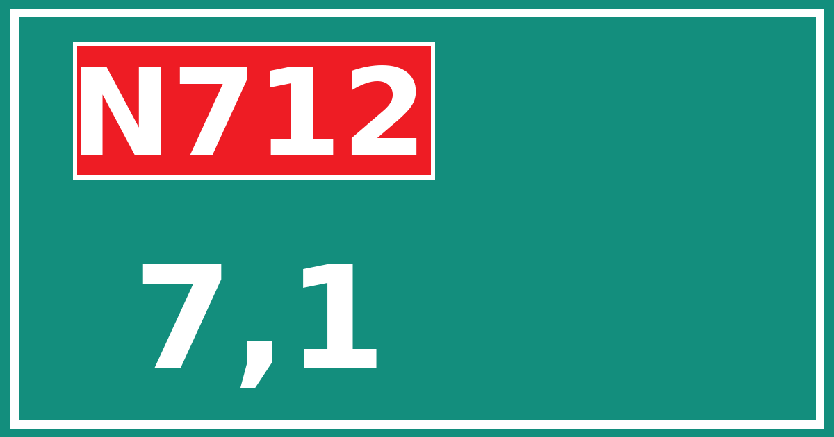 Hectometerbord N712 7,1
