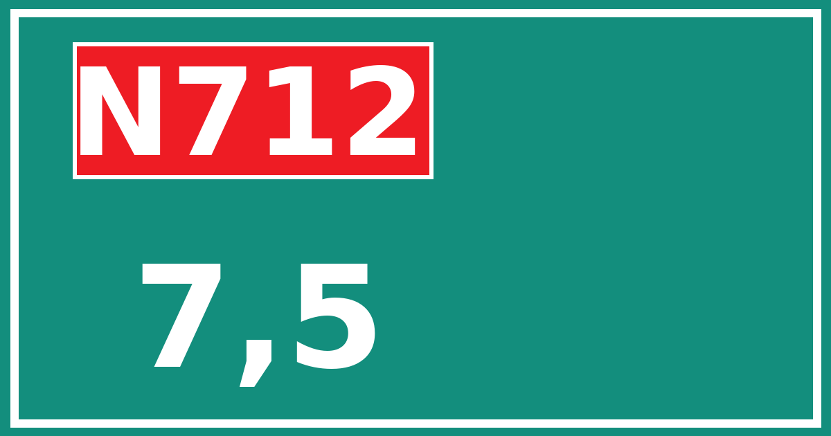 Hectometerbord N712 7,5