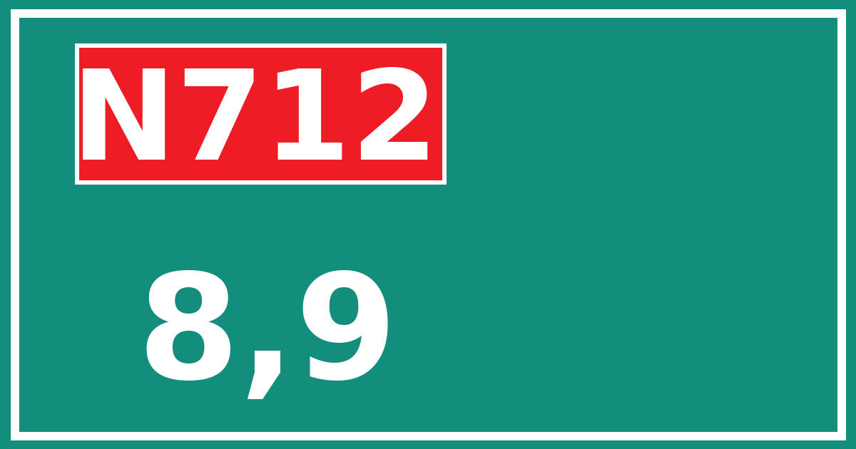 Hectometerbord N712 8,9