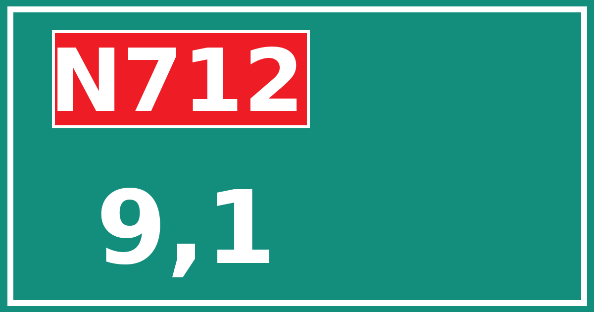 Hectometerbord N712 9,1