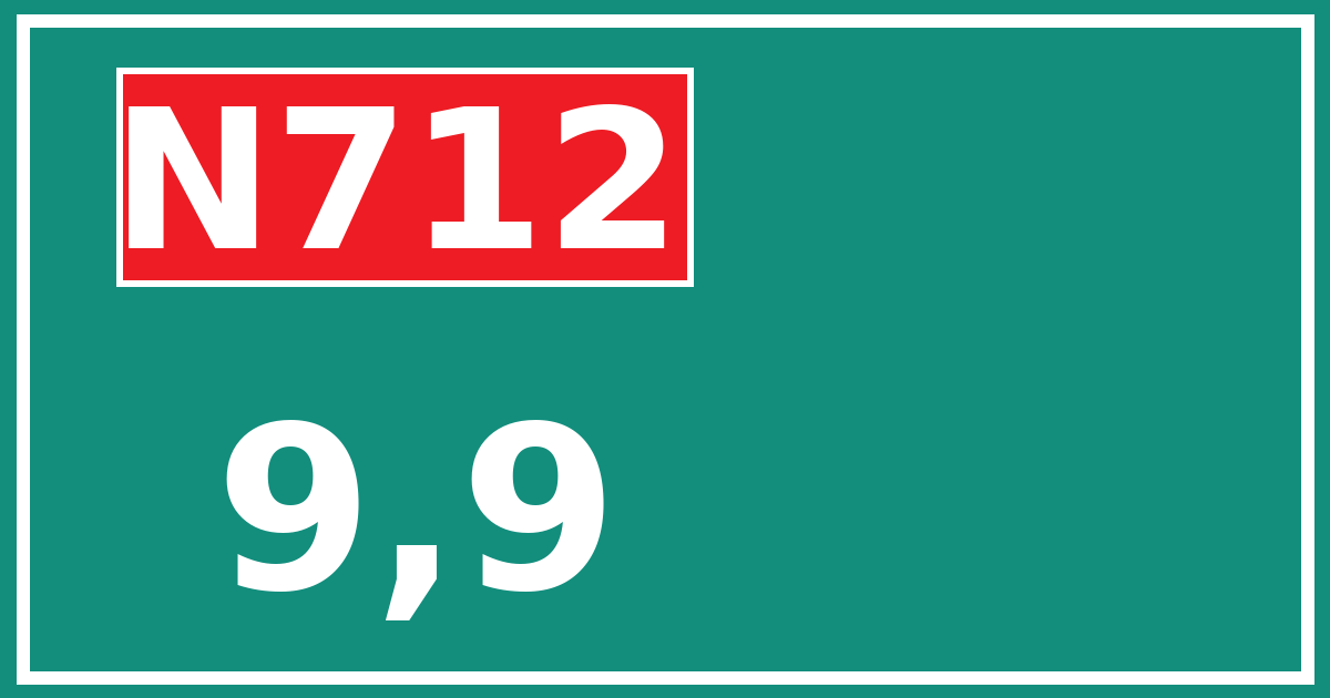 Hectometerbord N712 9,9