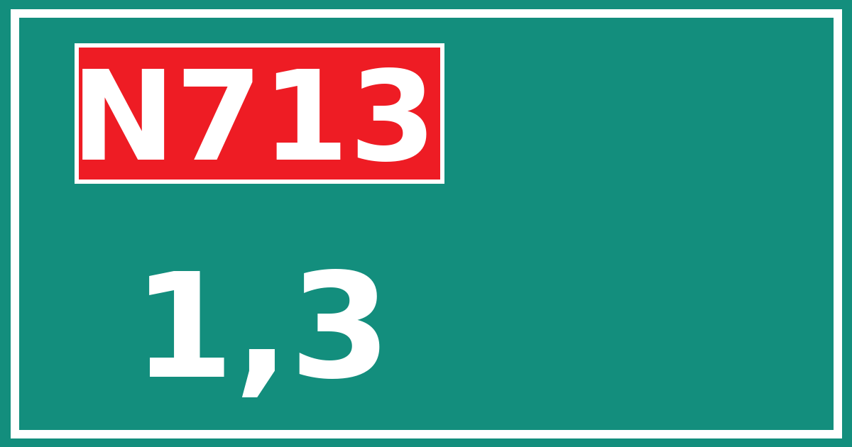 Hectometerbord N713 1,3