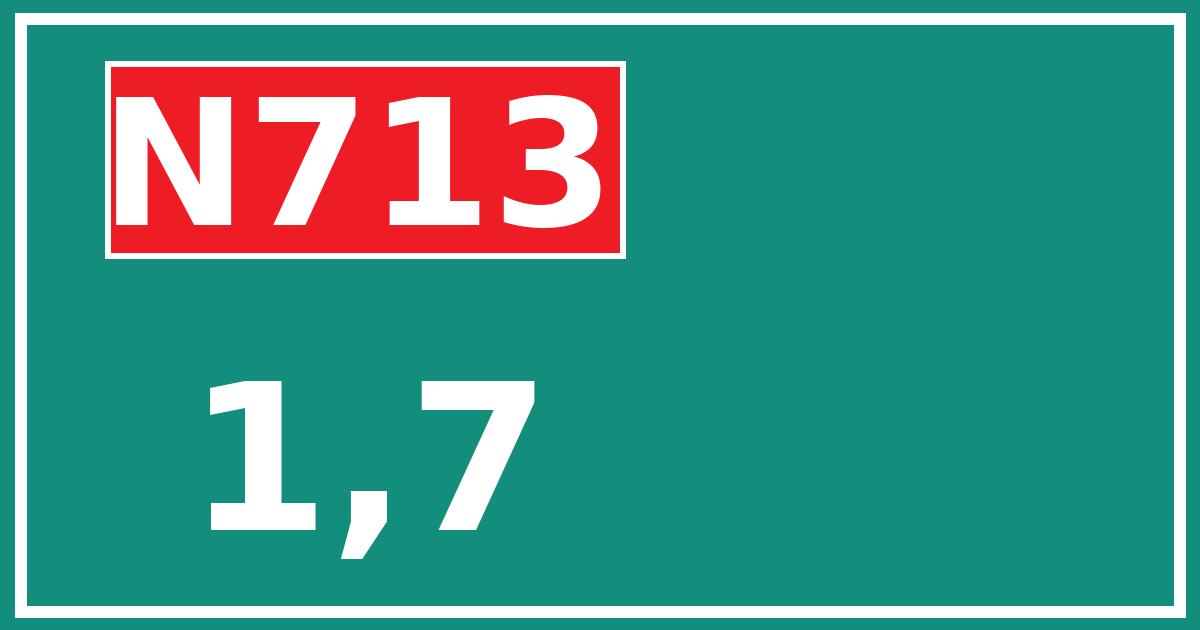 Hectometerbord N713 1,7